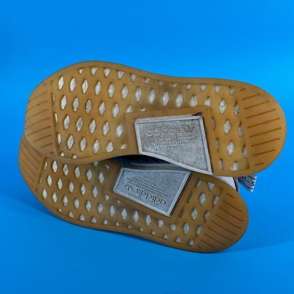 Adidas NMD R2 Womens Size 9 Tan Beige Navy Casual Running Sneakers Athleisure - Picture 11 of 13
